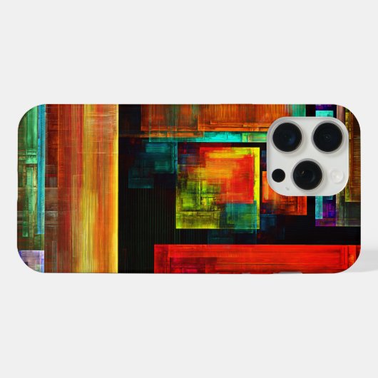 Farbige Plätze Modernes Abstraktes Kunstmuster #04 iPhone Hülle (Rückseite (Horizontal))