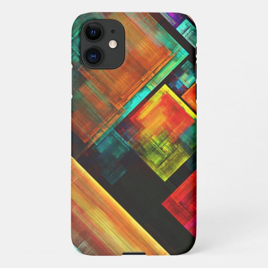 Farbige Plätze Modernes Abstraktes Kunstmuster #04 iPhone Hülle (Rückseite)