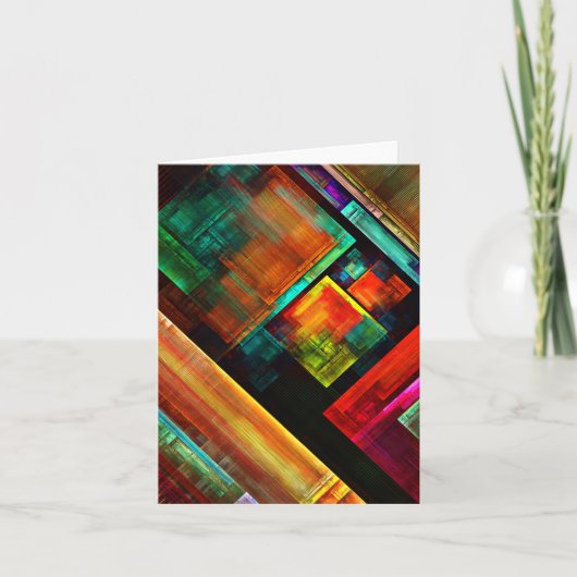 Farbige Plätze Modernes Abstraktes Kunstmuster #04 Karte (Vorderseite)