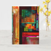 Farbige Plätze Modernes Abstraktes Kunstmuster #04 Karte (Gelbe Blume)