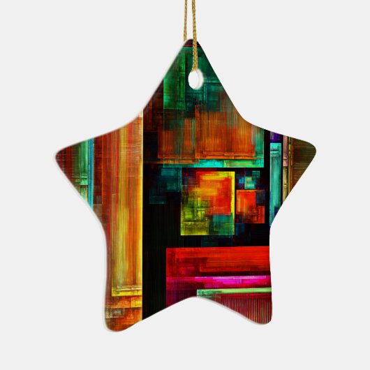 Farbige Plätze Modernes Abstraktes Kunstmuster #04 Keramik Ornament (Rechts)