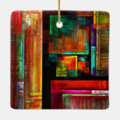 Farbige Plätze Modernes Abstraktes Kunstmuster #04 Keramikornament (Rückseite)