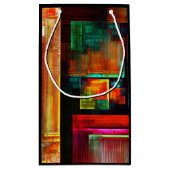 Farbige Plätze Modernes Abstraktes Kunstmuster #04 Kleine Geschenktüte (Rückseite)