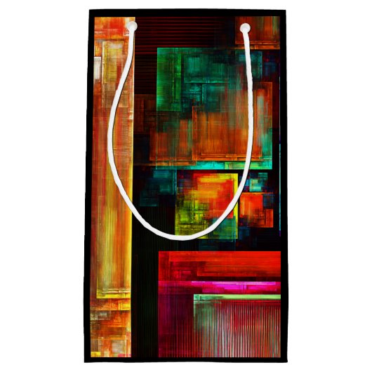 Farbige Plätze Modernes Abstraktes Kunstmuster #04 Kleine Geschenktüte (Vorderseite)