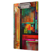 Farbige Plätze Modernes Abstraktes Kunstmuster #04 Klemmbrett (Links)