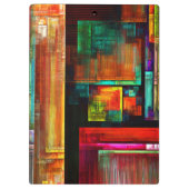 Farbige Plätze Modernes Abstraktes Kunstmuster #04 Klemmbrett (Rückseite)