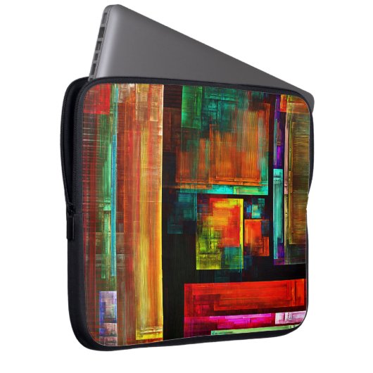 Farbige Plätze Modernes Abstraktes Kunstmuster #04 Laptopschutzhülle (Vorne Rechts)