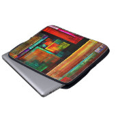Farbige Plätze Modernes Abstraktes Kunstmuster #04 Laptopschutzhülle (Vorne Knopf)