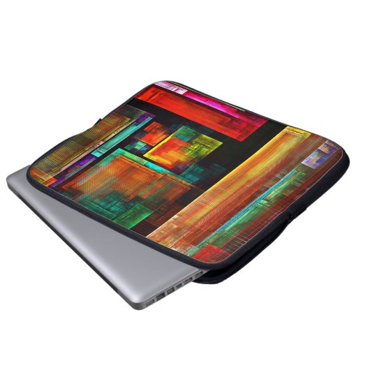 Farbige Plätze Modernes Abstraktes Kunstmuster #04 Laptopschutzhülle (Vorne Knopf)