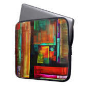 Farbige Plätze Modernes Abstraktes Kunstmuster #04 Laptopschutzhülle (Vorderseite Links)