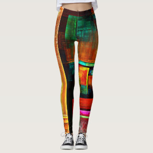 Farbige Plätze Modernes Abstraktes Kunstmuster #04 Leggings