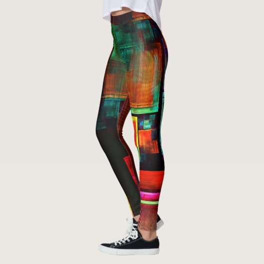 Farbige Plätze Modernes Abstraktes Kunstmuster #04 Leggings (Links)