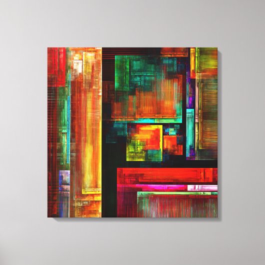 Farbige Plätze Modernes Abstraktes Kunstmuster #04 Leinwanddruck (Vorderseite)