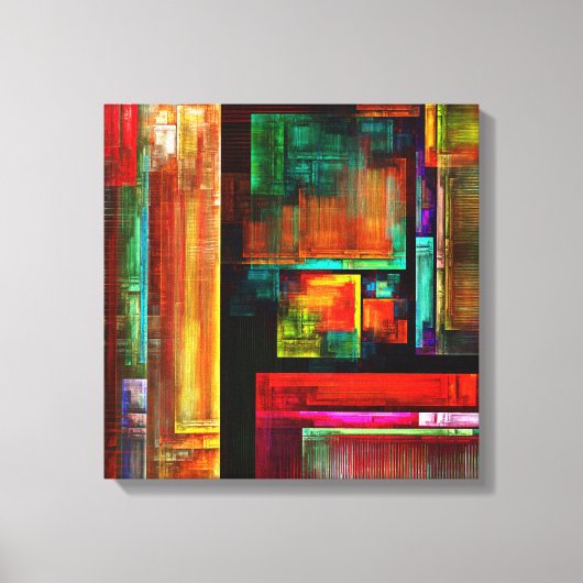 Farbige Plätze Modernes Abstraktes Kunstmuster #04 Leinwanddruck (Vorderseite)