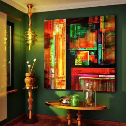 Farbige Plätze Modernes Abstraktes Kunstmuster #04 Leinwanddruck