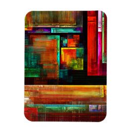 Farbige Plätze Modernes Abstraktes Kunstmuster #04 Magnet
