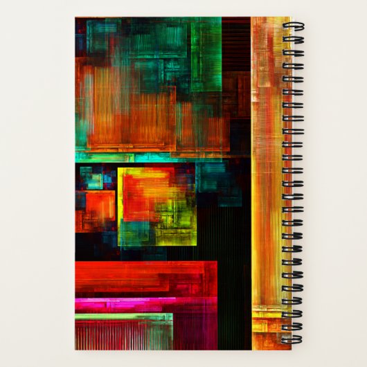 Farbige Plätze Modernes Abstraktes Kunstmuster #04 Notizblock (Rückseite)