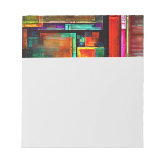 Farbige Plätze Modernes Abstraktes Kunstmuster #04 Notizblock (Vorderseite)