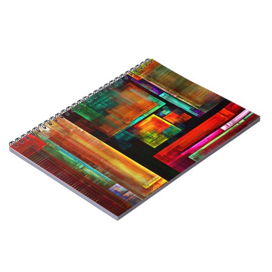 Farbige Plätze Modernes Abstraktes Kunstmuster #04 Notizblock (Linke Seite)