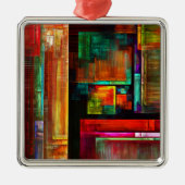 Farbige Plätze Modernes Abstraktes Kunstmuster #04 Ornament Aus Metall (Vorne)