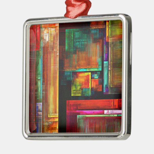 Farbige Plätze Modernes Abstraktes Kunstmuster #04 Ornament Aus Metall (Links)