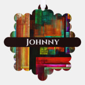 Farbige Plätze Modernes Abstraktes Kunstmuster #04 Ornament Karte (Rückseite)