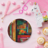 Farbige Plätze Modernes Abstraktes Kunstmuster #04 Pappteller (Party)