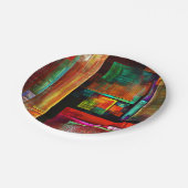 Farbige Plätze Modernes Abstraktes Kunstmuster #04 Pappteller (Schrägansicht)