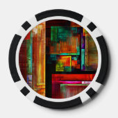 Farbige Plätze Modernes Abstraktes Kunstmuster #04 Pokerchips (Rückseite)