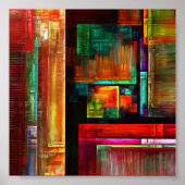 Farbige Plätze Modernes Abstraktes Kunstmuster #04 Poster (Vorne)