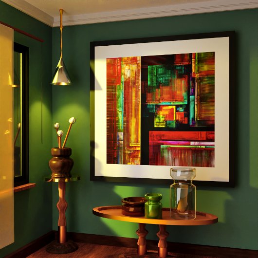 Farbige Plätze Modernes Abstraktes Kunstmuster #04 Poster