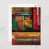 Farbige Plätze Modernes Abstraktes Kunstmuster #04 Postkarte (Vorne/Hinten)