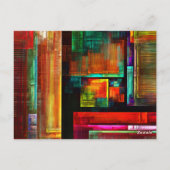 Farbige Plätze Modernes Abstraktes Kunstmuster #04 Postkarte (Rückseite)