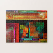 Farbige Plätze Modernes Abstraktes Kunstmuster #04 Puzzle (Horizontal)