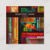 Farbige Plätze Modernes Abstraktes Kunstmuster #04 Quadratische Visitenkarte (Vorderseite)