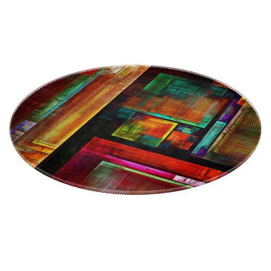 Farbige Plätze Modernes Abstraktes Kunstmuster #04 Schneidebrett (Ecke)