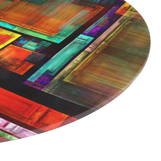 Farbige Plätze Modernes Abstraktes Kunstmuster #04 Schneidebrett (Ecke)