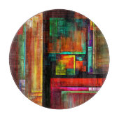 Farbige Plätze Modernes Abstraktes Kunstmuster #04 Schneidebrett (Vorderseite)