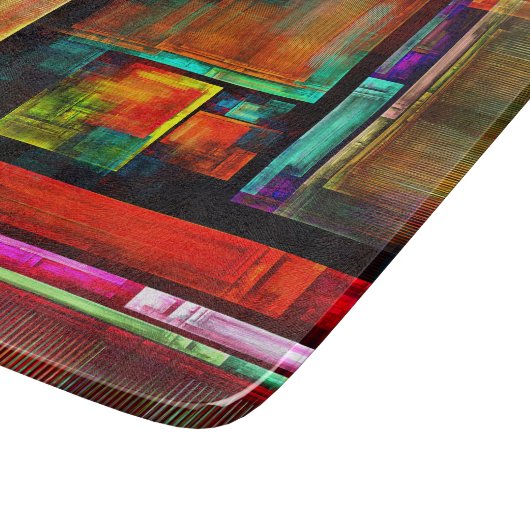 Farbige Plätze Modernes Abstraktes Kunstmuster #04 Schneidebrett (Ecke)