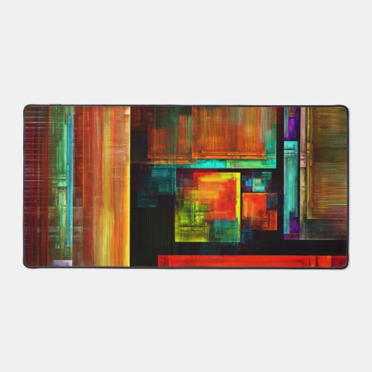 Farbige Plätze Modernes Abstraktes Kunstmuster #04 Schreibtischunterlage (Vorderseite)