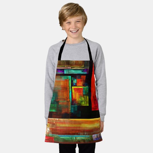 Farbige Plätze Modernes Abstraktes Kunstmuster #04 Schürze (Getragen)