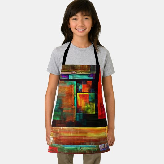 Farbige Plätze Modernes Abstraktes Kunstmuster #04 Schürze (Insitu)