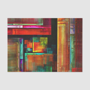 Farbige Plätze Modernes Abstraktes Kunstmuster #04 Seidenpapier