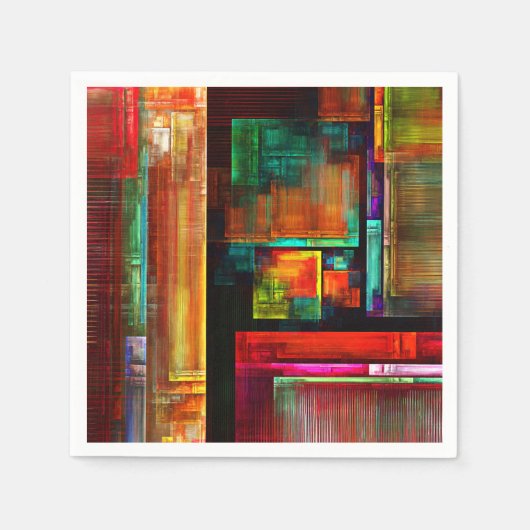 Farbige Plätze Modernes Abstraktes Kunstmuster #04 Serviette (Vorderseite)