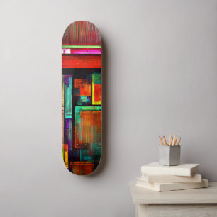 Farbige Plätze Modernes Abstraktes Kunstmuster #04 Skateboard