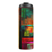 Farbige Plätze Modernes Abstraktes Kunstmuster #04 Thermosbecher (Vorderseite)