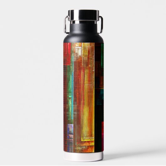 Farbige Plätze Modernes Abstraktes Kunstmuster #04 Trinkflasche (Vorne)