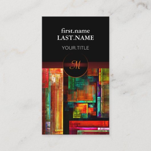 Farbige Plätze Modernes Abstraktes Kunstmuster #04 Visitenkarte (Vorderseite)