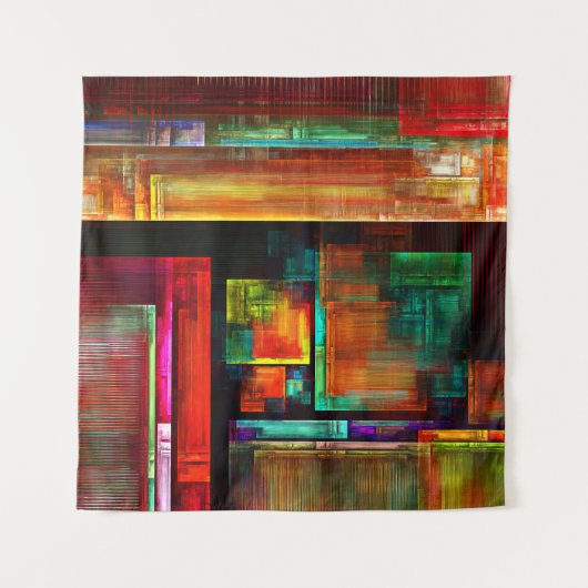 Farbige Plätze Modernes Abstraktes Kunstmuster #04 Wandteppich (Vorderseite (Horizontal))