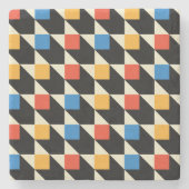 Farbige Plätze Steinuntersetzer (Vorderseite)